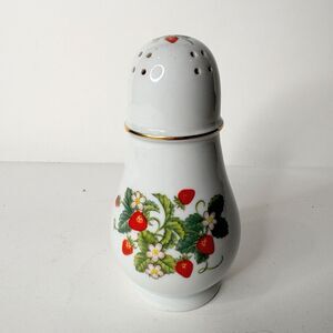 Vintage Avon Strawberry Salt Pepper Shaker Porcelain 22K Gold Trim Made Brazil